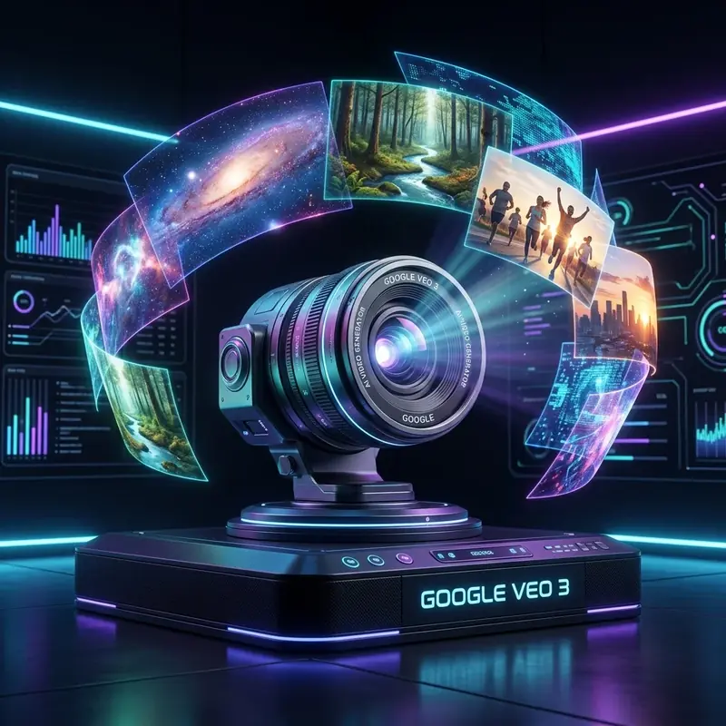 Veo 3 review showing AI video creator dashboard with timeline controls